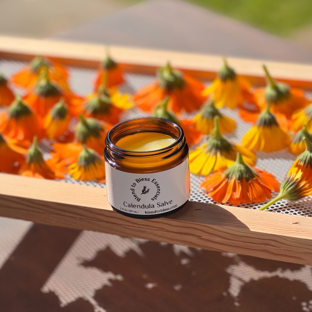 Natural ingredients and materials used in crafting Blend to Bless products